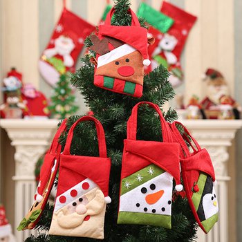 糖果禮物袋-聖誕老人.雪人.麋鹿.企鵝造型手提袋-聖誕節禮品_1